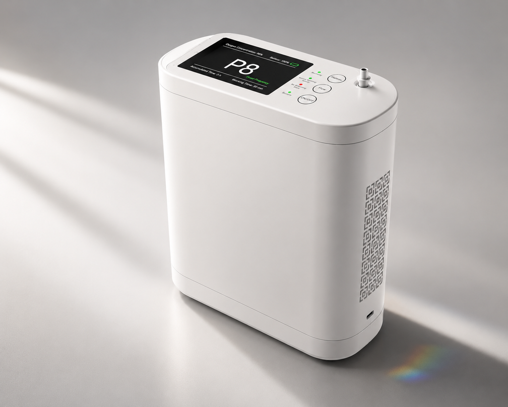 Portable Oxygen Machine Kit for Travel & Home Use, 1-8 Level, with Dual Batteries